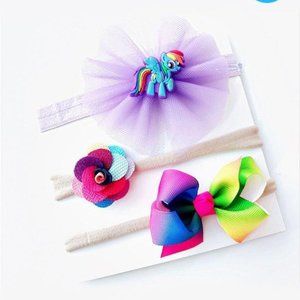 3-PIECE BOWKNOT/UNICORN/FLOWER HEADBAND SET